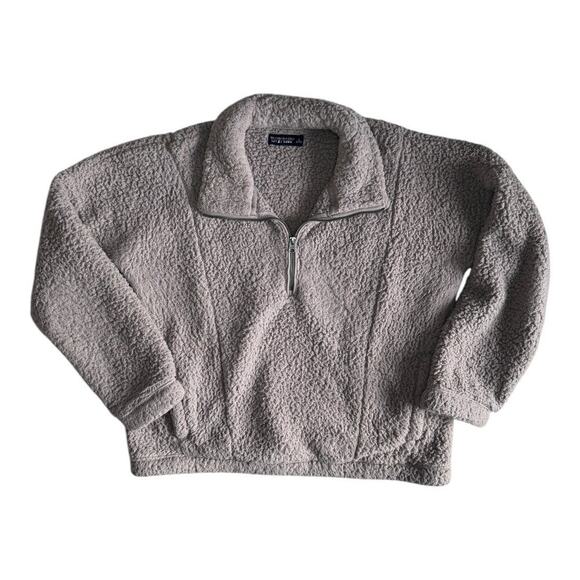 Abercrombie & Fitch Half-Zip Sherpa Sweatshirt - Size Large - Picture 1 of 3